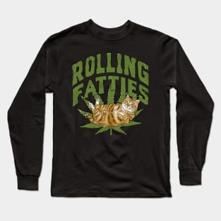 Vintage Rolling Fatties Cat Retro Kitty Kitten Meow Men Women Long Sleeve T-Shirt